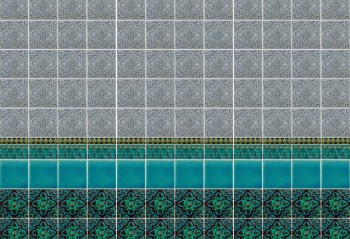 Wall Oriental Aqua Grey
