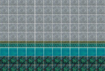 Wall Oriental Aqua Grey