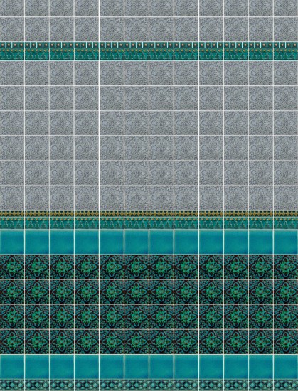 Wall Oriental Aqua Grey